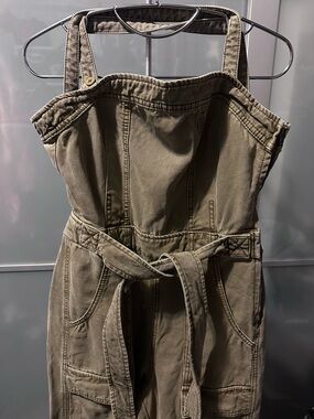 Olive Green Utility Jumpsuit with Belt